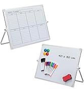 DOEWORKS Tableau blanc magnétique effaçable à sec pour la maison, l'école, le bureau - Format A3 ...