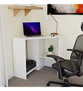 Vida Designs Hetton Bureau d'angle pour ordinateur portable avec étagères, bureau à domicile, bureau pour PC/ordinateur portable, étude de jeu...