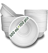 GoBeTree 100 bols en papier jetables pour canne à sucre 500 ml. Vaisselle jetable e...