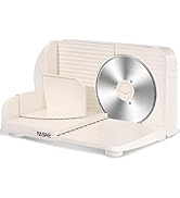 YASHE Trancheuse Électrique Pliable, Trancheuse À Jambon 180W Avec Lame Dentelée De 17 Cm, Épaiss...