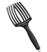 Olivia Garden Fingerbrush Care Iconic - Taille Large - Noir - Brosse à Cheveux en Poils de Nylon ...