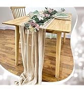 Anstore Chemin de table en mousseline lavable Beige 80 x 300 cm