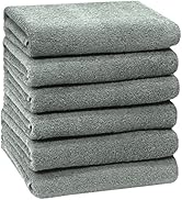Zollner Lot de 6 serviettes de toilette 100 % coton, 400 g/m², 50 x 100 cm, gris clair