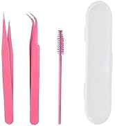 Kit de pinces à épiler en acier inoxydable 2 pièces multifonction brosse à cils bricolage nail ar...
