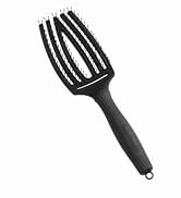 Olivia Garden Fingerbrush Care Iconic - Noir - Brosse à Cheveux en Poils de Nylon Doublés pour un...