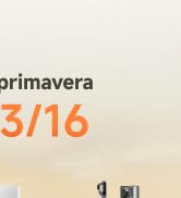 Le texte indique « primavera » et « 3/16 » en gris et orange sur fond clair.