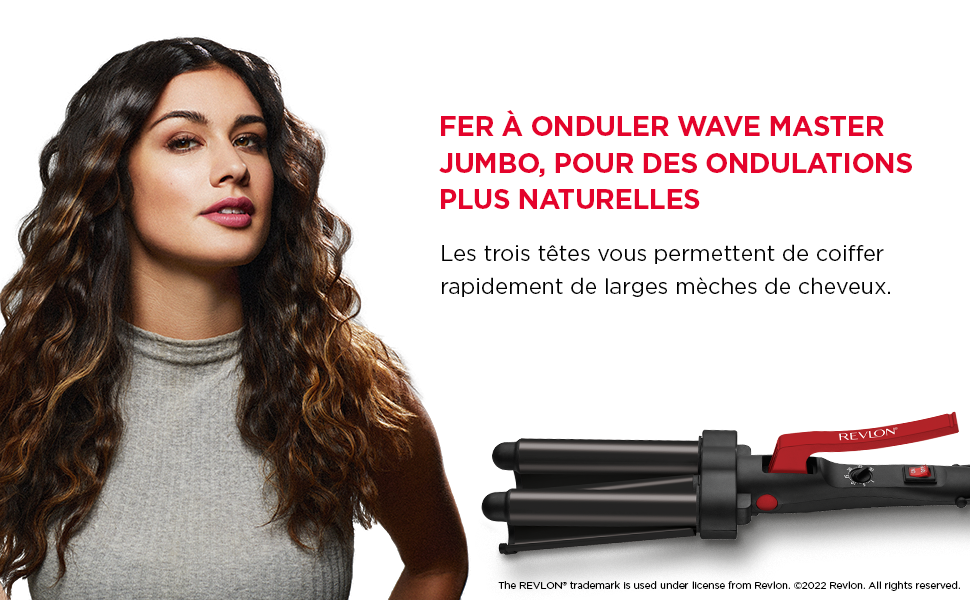 Revlon; Fer à onduler; trois têtes; céramique et tourmaline; 30 réglages de température;