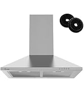 Hotte aspirante 60 cm | Convection | Évacuation d'air | Pyramide | Hotte murale | Acier inoxydable | Bouton poussoir de commande