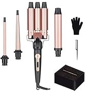 Fer à Boucler 3 Tete Boucleur a Cheveux Céramique 4 en 1 Professionnel Fer à Friser Température R...