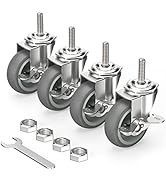 Holkie Lot de 4 roulettes robustes avec freins 75 mm M10 x 1,5 x 30 mm