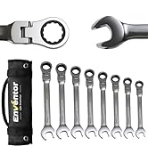 Enventor Clés fixes à cliquet de 8 pièces, jeu de clés combinées avec cliquet métrique 8 mm