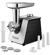 Twinzee Hachoir à Viande Électrique (Noir) - Hachoir Électrique Polyvalent avec 3 Plaques de Coup...