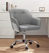 une chaise de bureau grise avec assise en tissu gris.