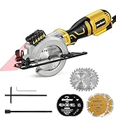 Enventor Mini scie circulaire 705 W, mini scie circulaire à main 3500 tr/min, guide laser, 6 lames...