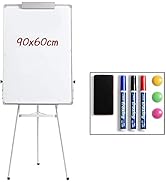 DOEWORKS 90 cm x 60 cm Tableau blanc trépied, Tableau blanc de chevalet effaçable à sec/tableau à...