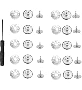 Lot de 10 boutons de rechange, 17 mm, réglables, avec tournevis, amovibles, pour jeans, vêtements...