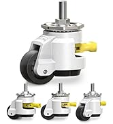 Holkie Lot de 4 roulettes de nivellement robustes avec poignée à cliquet, 1,27 cm et vis M12 Si...