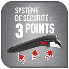 Poignée amovible robuste avec 3 points de sécurité