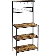 Yaheetech Étagère de Cuisine avec 5 Crochets Fixes & 5 Crochets Réglables, Support de Micro-Ondes...