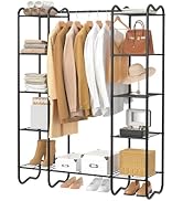 FAVOOSTY Porte-manteau ouvert avec 5 étagères des deux côtés, Vestiaire, Meuble Chaussure Entrée,...