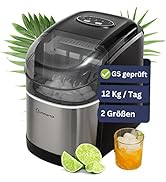 Sommertal EM12C Machine à glaçons avec production rapide de glace à partir de 6 minutes, 12 kg par ...