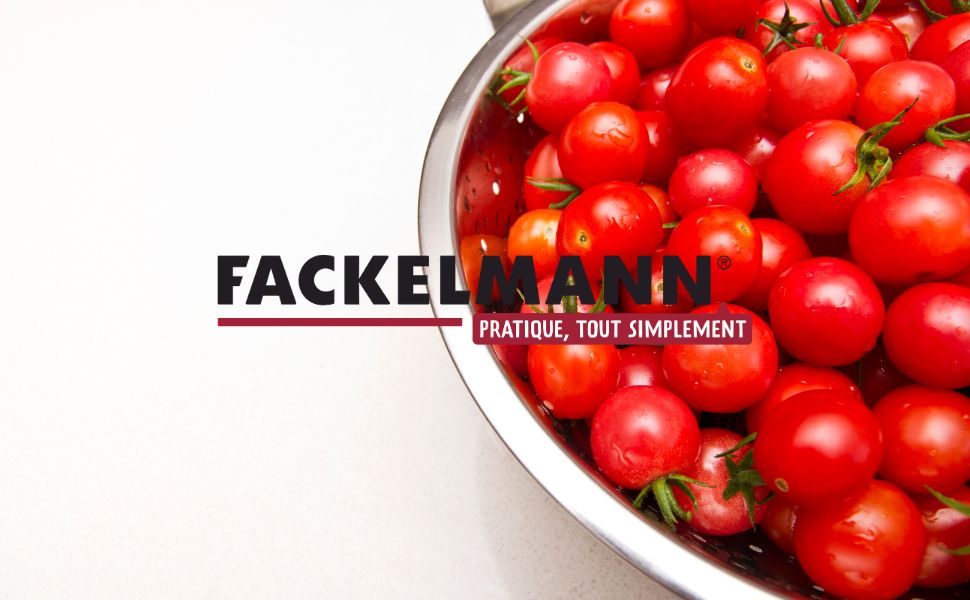 Passoire inox et tomates cerises