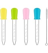 Pipette Dropper, 4 Pcs 5ml Pipettes Graduées Plastique und 1 Brosse Propre, Pipettes Transparente...