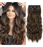 Extension de Cheveux à Clips, Extension à Clip Cheveux Naturel Bouclés, Synthétique Extensions de...