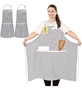 2 Pièces Tablier de Cuisine à Rayures Taille Grande pour Homme Femme, Tabliers de Chef Réglables ...