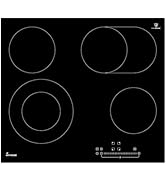 KKT Kolbe Plaque de cuisson vitrocéramique autonome 60 cm | 7,2 kW | 4 zones | 9 niveaux | zone de cuisson | double cuisson