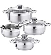 Velaze Dylan Batterie de cuisine 7 pièces en acier inoxydable antiadhésive