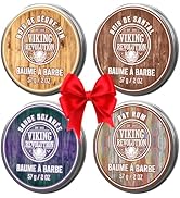Viking Revolution - Baume Barbe Homme - Lot de 4 x 28 g - Parfums Sauge Sclarée, Bois de Santal, ...