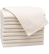 Zollner Lot de 10 serviettes d'invité, 100 % coton, 30 x 50 cm, naturel