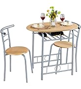 Yaheetech Ensemble de Table à Manger avec 2 Chaises, Ensemble de Meubles 3 pièces de Cuisine avec...
