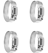 Collier de Serrage en Acier Inoxydable, 4 Pcs Tuyau Clips Réglable et Ajustable, 21-38mm