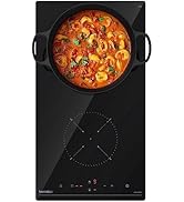 Table de cuisson à induction Domino, plaque électrique vitrocéramique noire intégrée de 30 cm, 9 ...