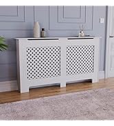 Vida Designs Oxford Cache-radiateur traditionnel en MDF peint en blanc Taille L (H : 82 cm. Largeur : 152 /...