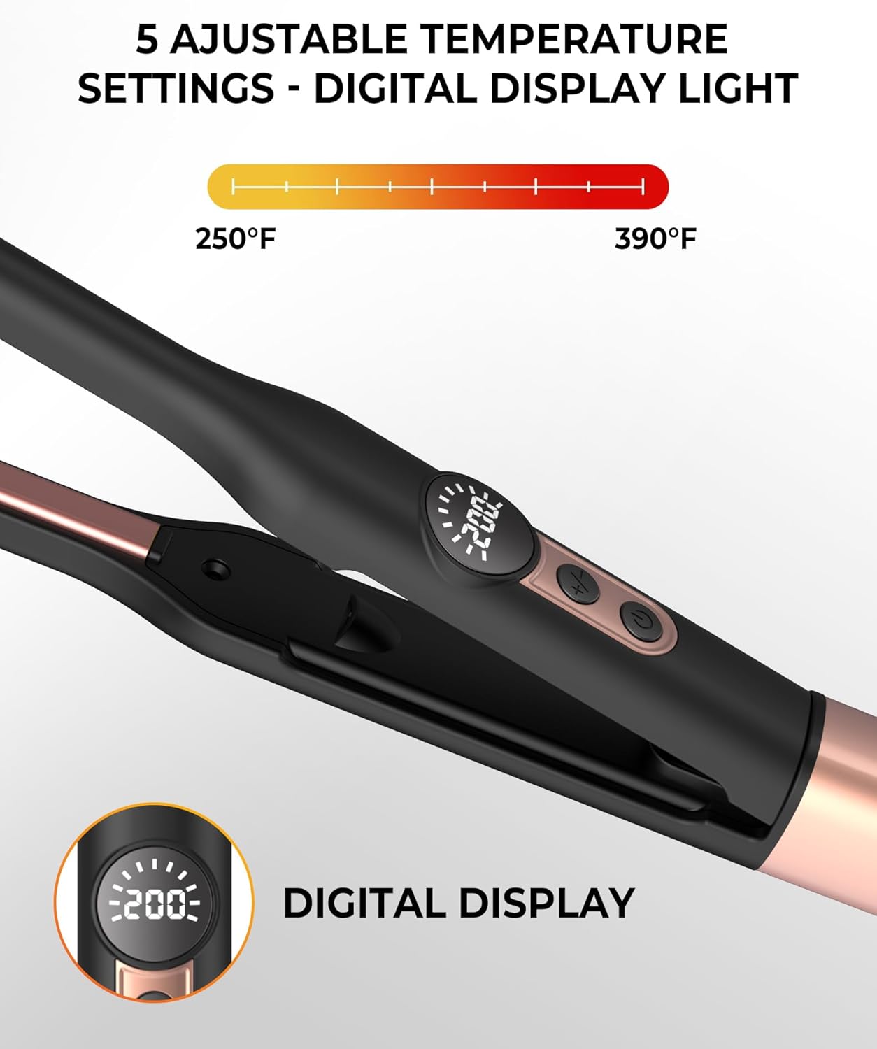 Mini fer à lisser - ionique 2en1, compact, voyage, cheveux courts