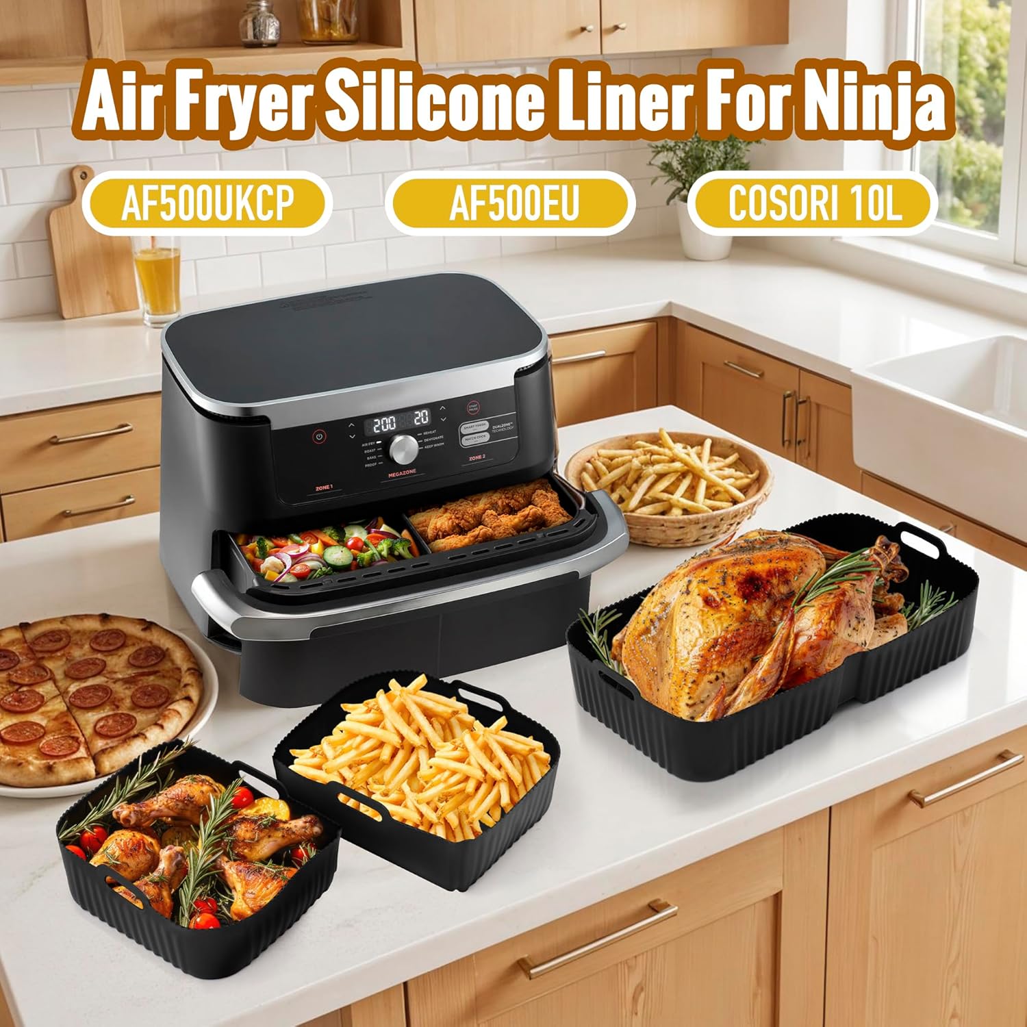 Accessoires Air Fryer silicone - 10,4L - résistant, lot 3pcs - AF500EUCP