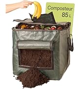 Praknu Petit Composteur de Jardin 85 L - Résistant aux Intempéries - avec Clapet d’Aération et de...
