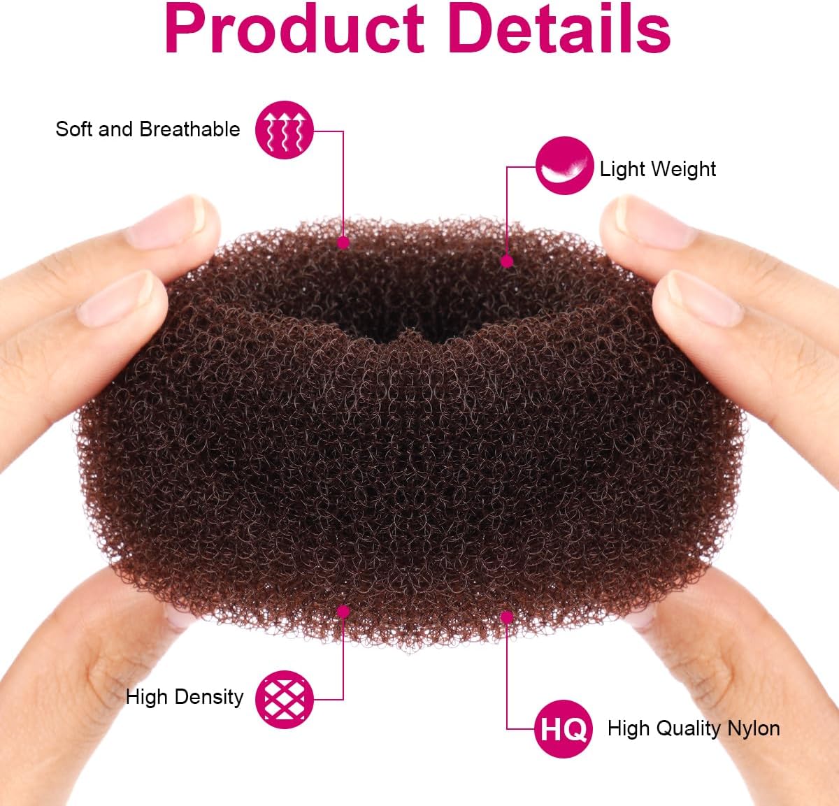 URAQT - Machine à pain donut - 4 pièces, 6/8 cm - chignon, 30 épingles