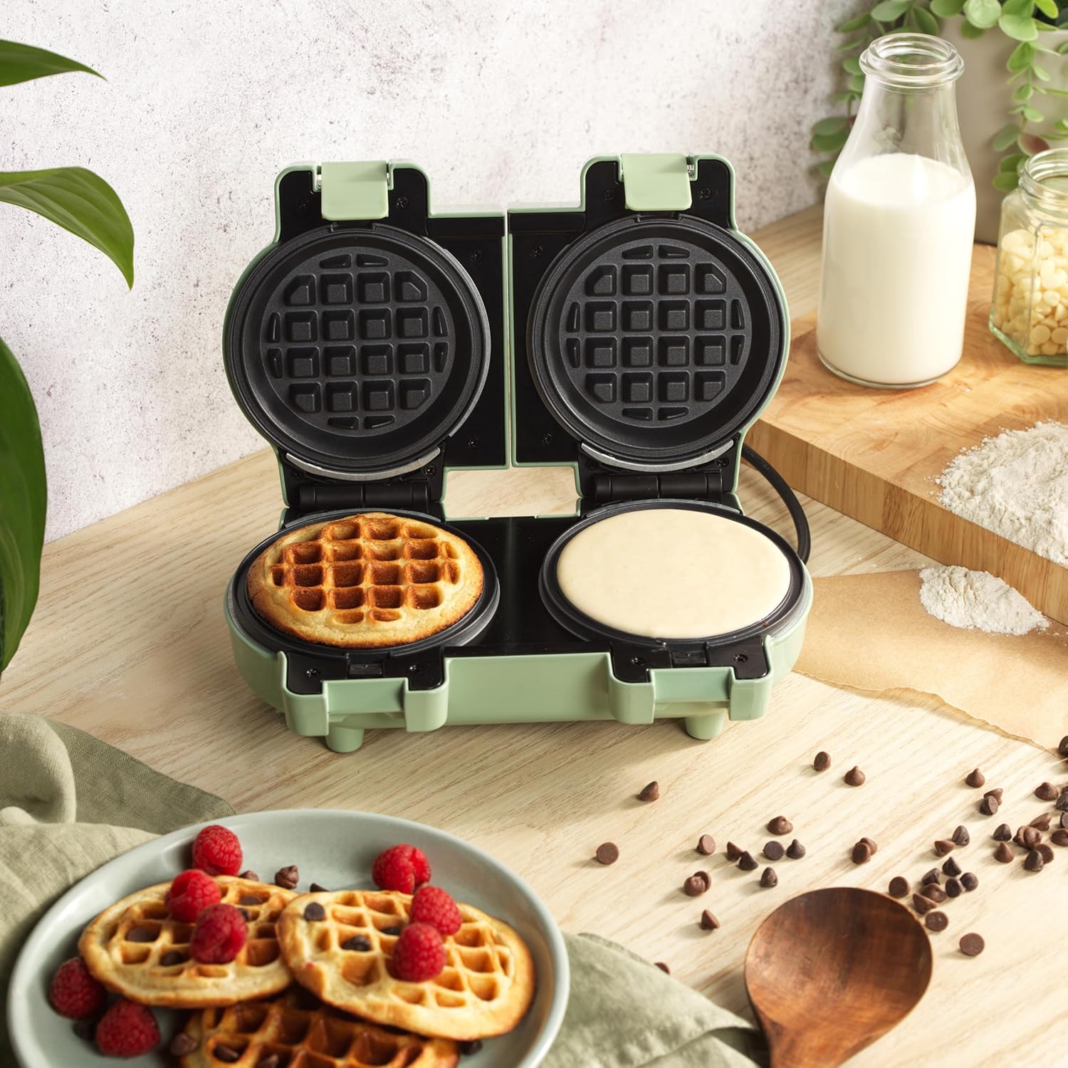 Giles & Posner - Gaufrier Double Mini - 11,5 cm - plaques amovibles, compact, 1100 W