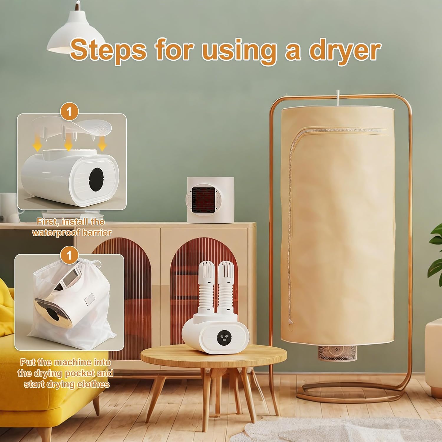 Sèche-linge portable - mini pompe à chaleur, 600W, télécommande, petit, idéal pour maison et voyage