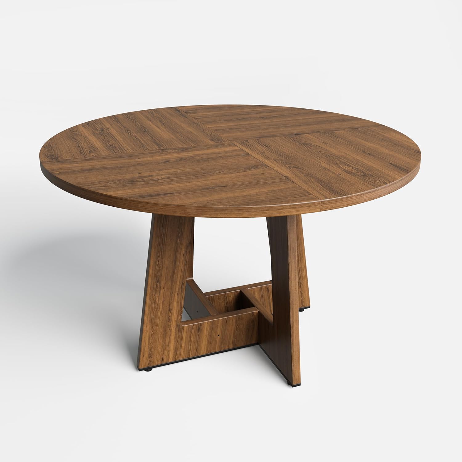 YOUDENOVA - table ronde rétro - 120 cm - bois, 4-6 personnes