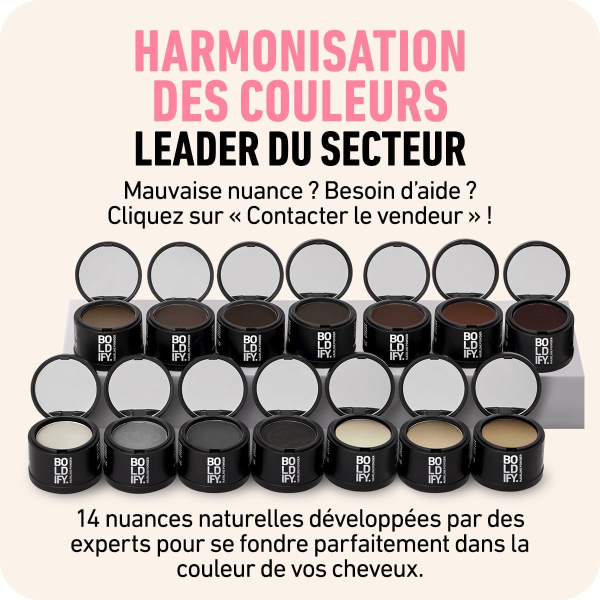 BOLDIFY - poudre racines marron clair - 4g - retouche cheveux gris