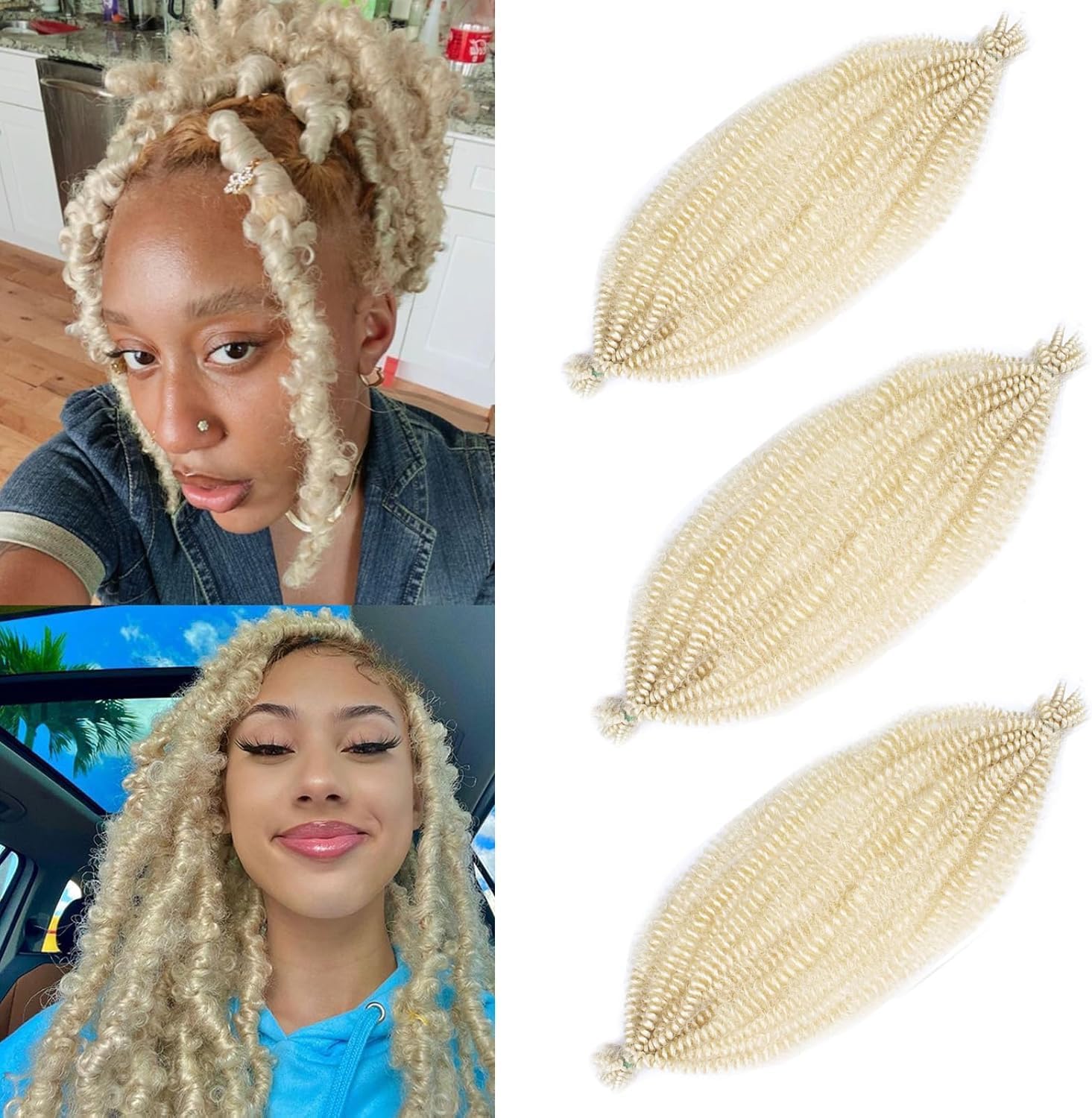 Xtrend - Springy Pre-Separated Twist - 12 pouces - Afro blond, 8 mèches, 613#