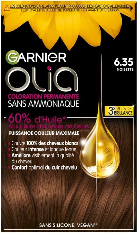 Garnier - Olia - coloration permanente sans ammoniaque, huiles naturelles - 6.35
