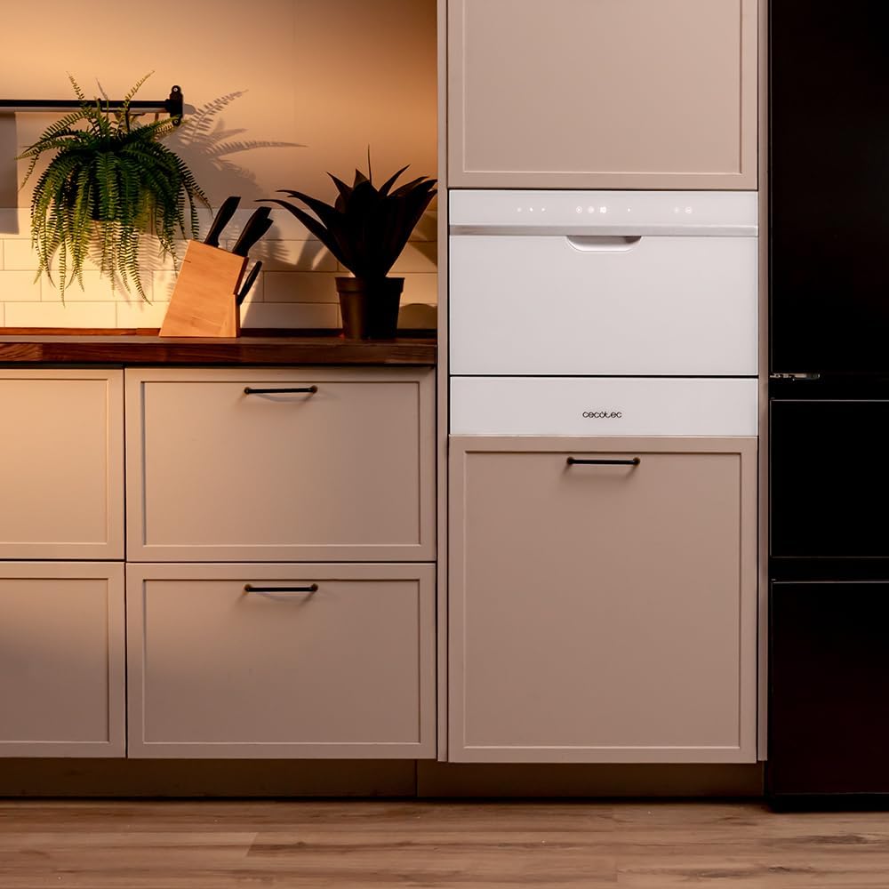 Cecotec - Bolero Aguazero 2500 - compact, 6 couverts, écran tactile, verre blanc - 2500 S-BI