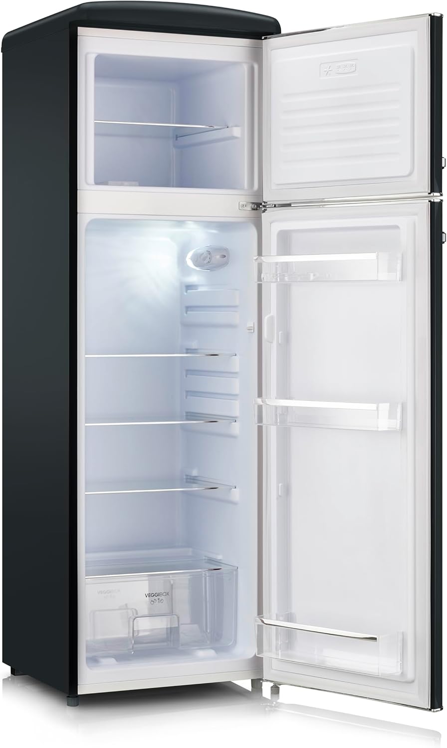 SEVERIN - Rétro 2 portes - 55cm - 246L, Classe D, noir mat, RKG 8984