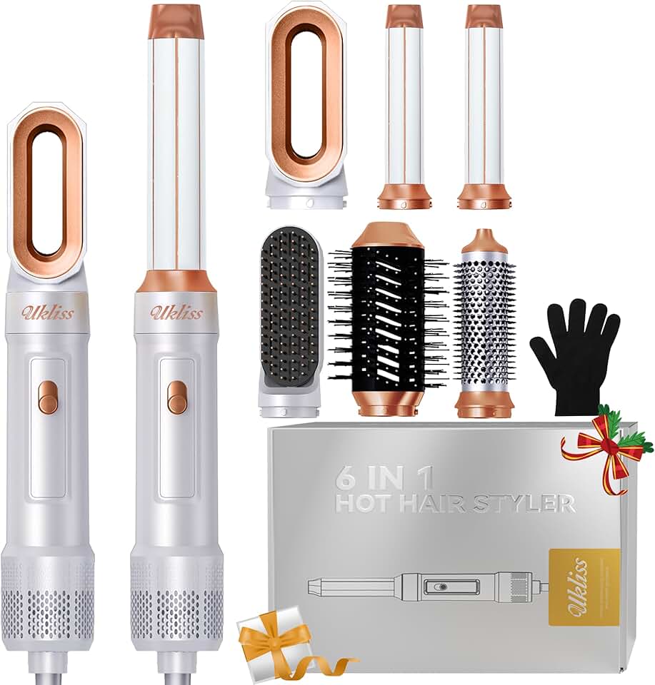 UKLISS - Air Styler Pro - 1000W - 6 en 1 airbrush, bouclage, lissage